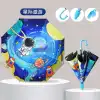 Hengdun Children's Umbrella, Girl Little Mermaid, Fun Cartoon, all-weather, semi-automatic safety, long-handled umbrella, special for primary school and kindergarten students, black rubber coating, sun protection and shading, princess umbrella with whistle waterproof cover Application Scenario